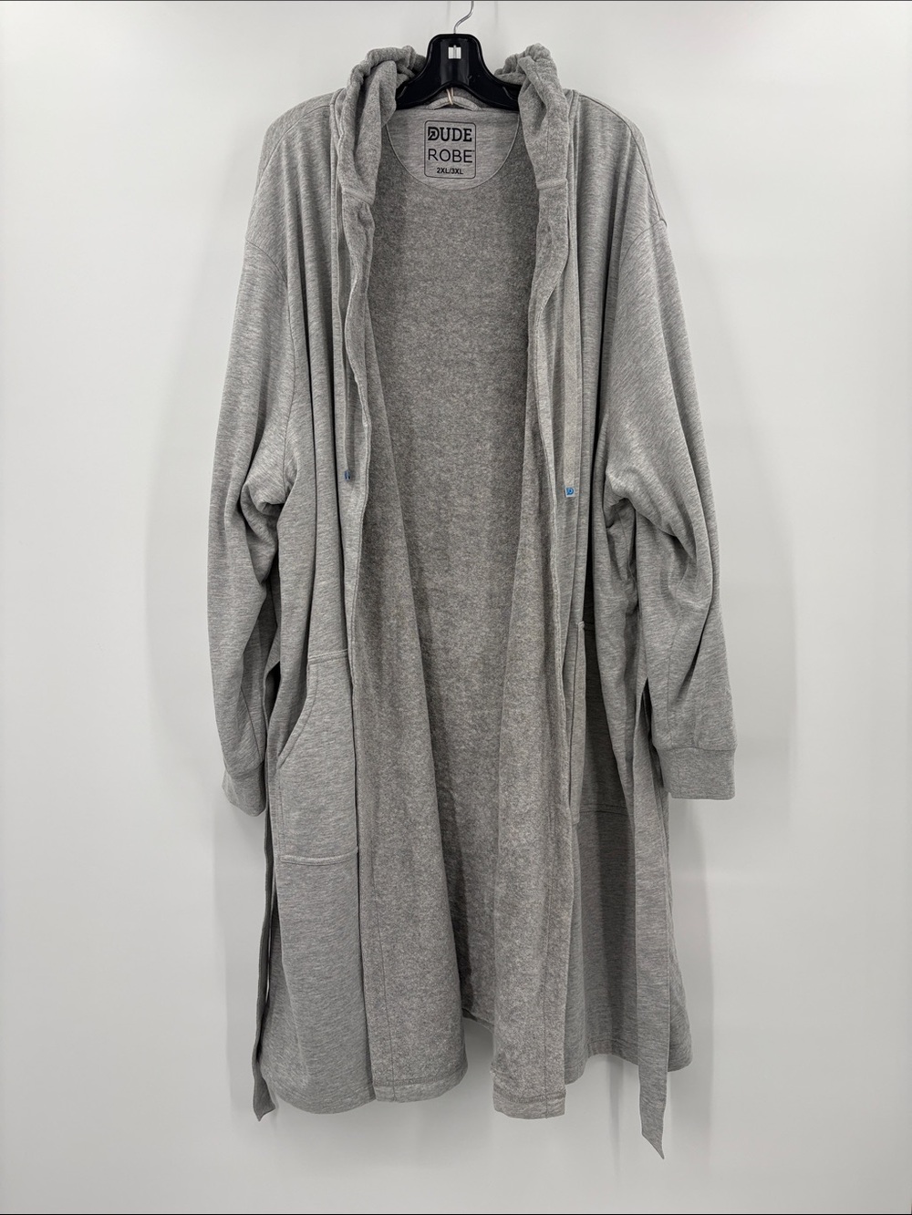 Dude Robe Hooded Robe in Light Gray Size 2XL/3XL